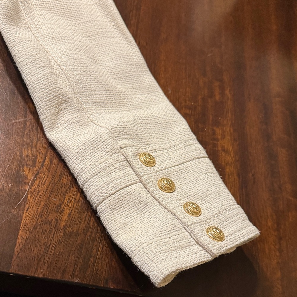 Balmain Ivory Blazer with Gold Accents - Picture 9 of 9